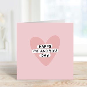 Tarjeta de feliz día para ti y para mí / Tarjeta del día de San Valentín / Tarjeta romántica / Tarjeta cuadrada / Tarjeta de aniversario / Tarjeta de corazón de amor / Novia, novio