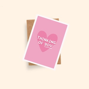 Je pense à vous | Carte A6 | Carte pour un ami | carte de sympathie | carte de motivation | Guérir bientôt | Carte Vous manquez