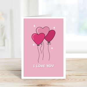 Ti amo Card / Biglietto di San Valentino / Biglietto di anniversario / Biglietto A6 / Biglietto con cuore d'amore / Biglietto migliore amico / Fidanzata, fidanzato, moglie, marito