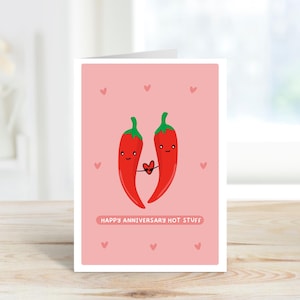 Cartão de feliz aniversário Hot Stuff | Cartão de dia dos namorados | Cartão A6 | Cartão de aniversário | Cartão de coração de amor | Namorada, namorado