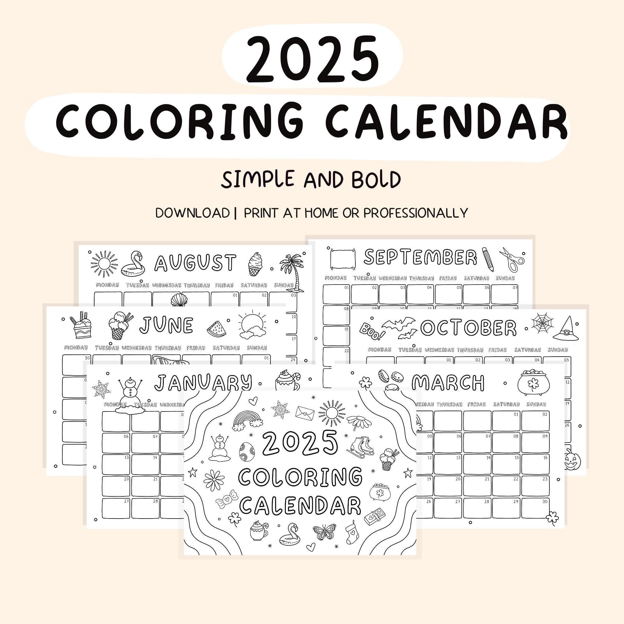 2025-coloring-calendar-kids-calendar-2025-monthly-planner-printable-calendar-color-my-own-calendar-2025-calendar-etsy