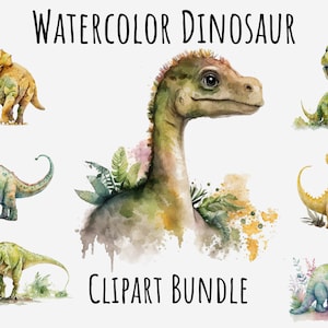 Watercolor Dinosaur Clipart, Baby Dinosaur png graphics, T-rex, Cute dinosaur Printable Instant Digital Download, Free Commercial use images