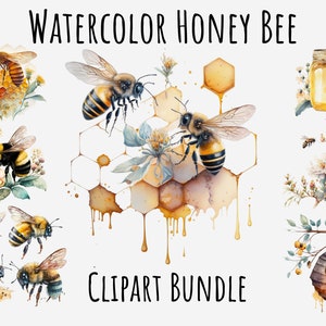 Aquarel Honey Bumble Bee clipart, Spring Garden Floral Bee, Bee art, Bee graphics, Digital Download, Free Commercial use, Printable png
