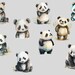 Cute Baby Panda Clipart Bundle, Cute Jungle Small Animal Png Images ...