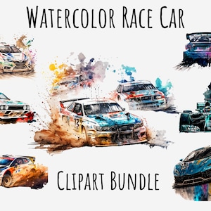 Watercolor Race Car Clipart, Race car png, Rally Cars, Car Lover, Sprint car, Formula F1, Driver, Dirt, Printable Instant Digital Download