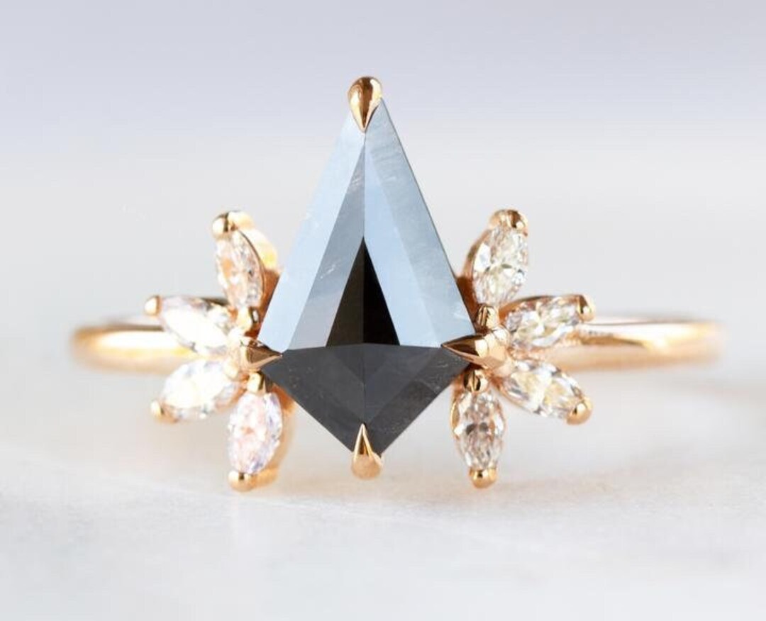 Salt and Pepper Diamond Engagement Ring Salt and Pepper Etsy