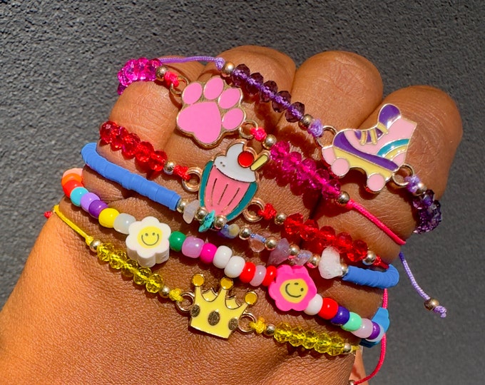 Fun Adjustable Bracelet • String Bracelet • Hippie Bracelet • Boho Jewelry • Gift for Her • Stacking Bracelet •Single Boho Bracelet