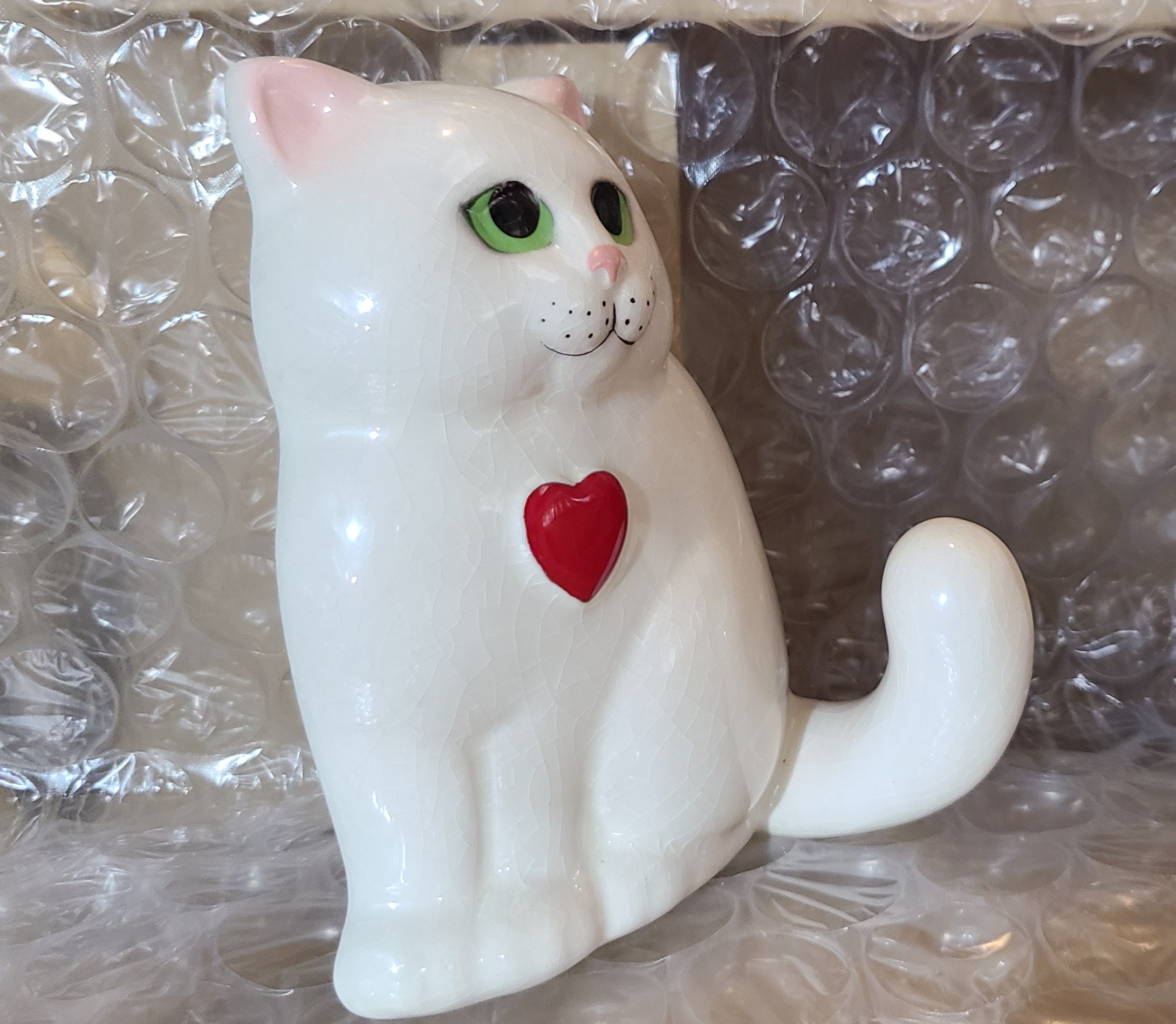 Adorably Cute White Kitty Cat Towel Holder Ceramic Porcelain Etsy UK