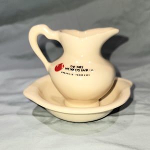 Vintage Mini Pitcher & Bowl 1982 Worlds Fair Knoxville Tennessee Souvenir