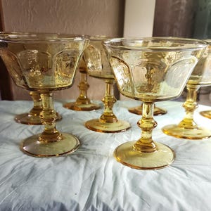 Set of 9 Lenox Bryce Antique Yellow Champagne Sherbet Glasses