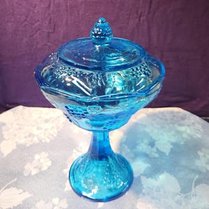 Blue Fenton Candy Dish With Lid - Etsy
