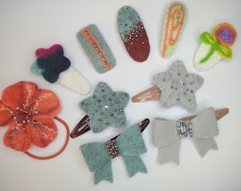 Beaded hair snap clip for women, toddlers, girls, pearl hair clip, felt hair clips, minimalist hair clips, dressy hair clips, boho hair clip