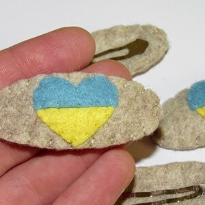 I love Ukraine hair clip, Ukrainian flag hair clip, felt hair clip for baby, toddler, girls, women, non slip hair clip, statement hair clips