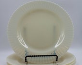 Vintage Macbeth Evans Petalware Monax White Dinner Plates X4 9 quot