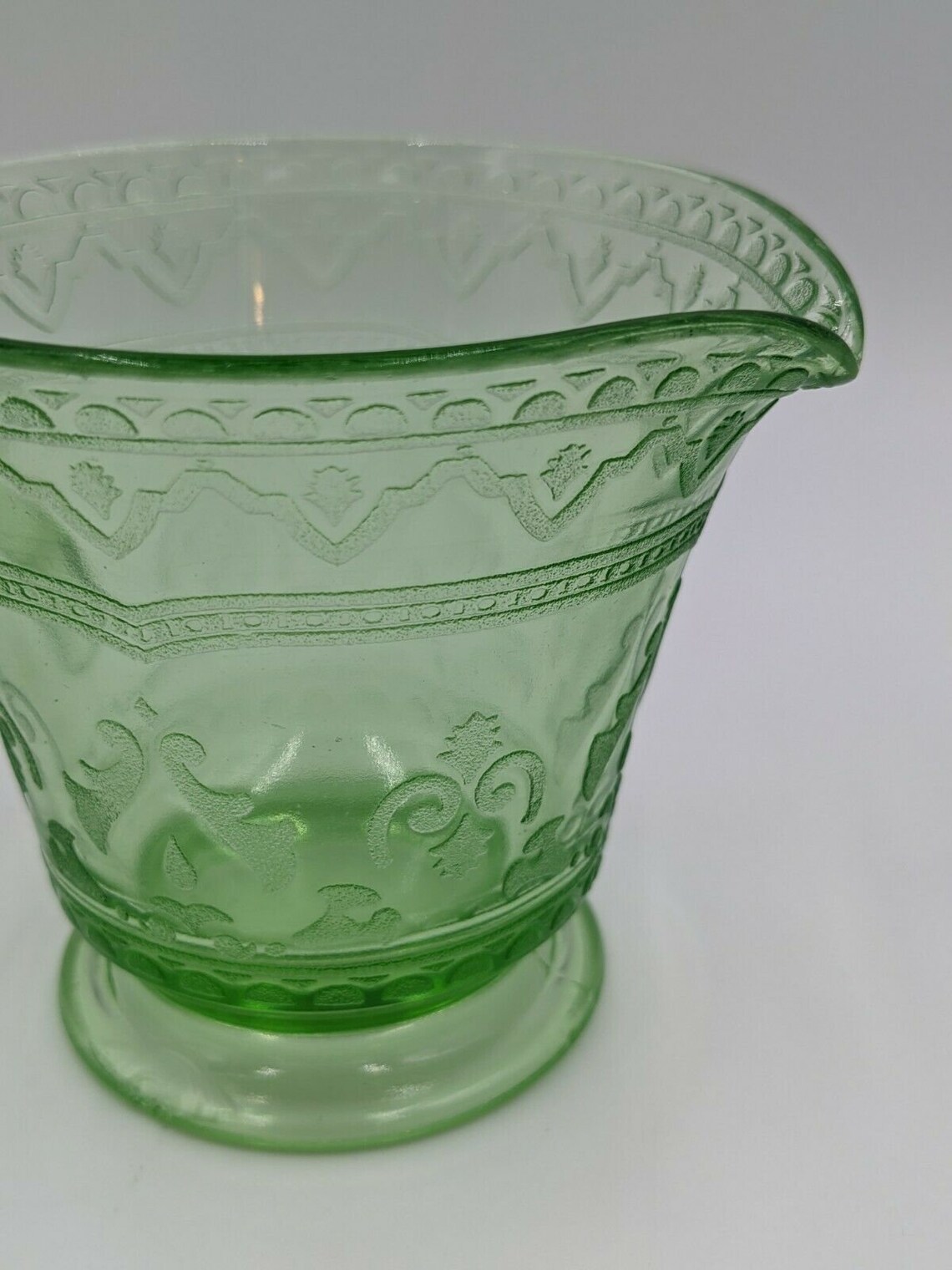 Vintage Federal Depression Glass Uranium Green Patrician Spoke Etsy