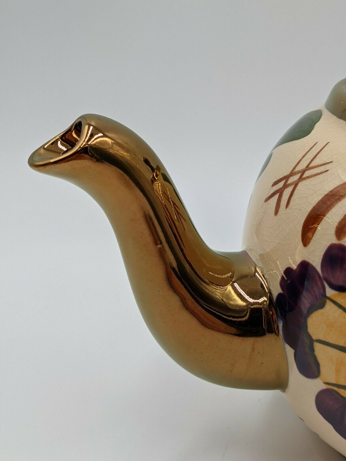 Vintage Wade Harvest Ware Copper Luster Peonies Teapot Etsy