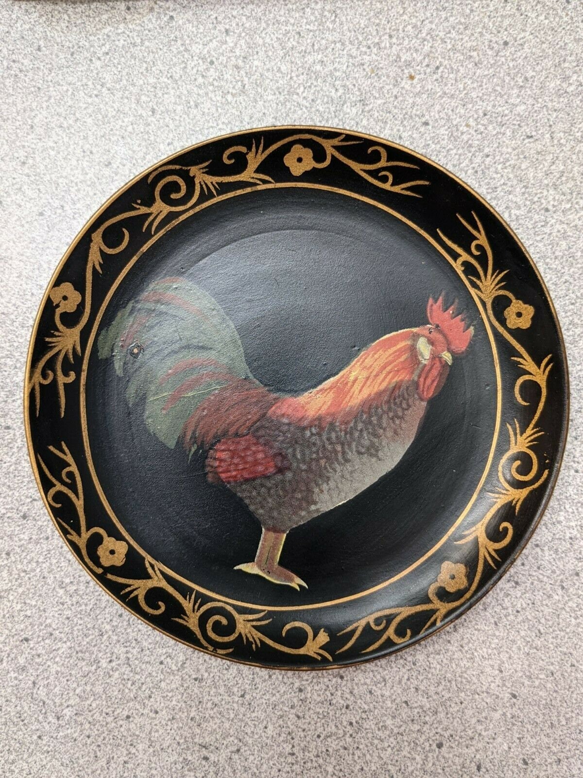 Decorative Hand Painted Ceramic Rooster Plates X2 Etsy