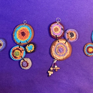 Polymer clay faux ceramic pendants