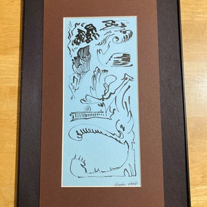 Original pen and ink drawing on matte board.