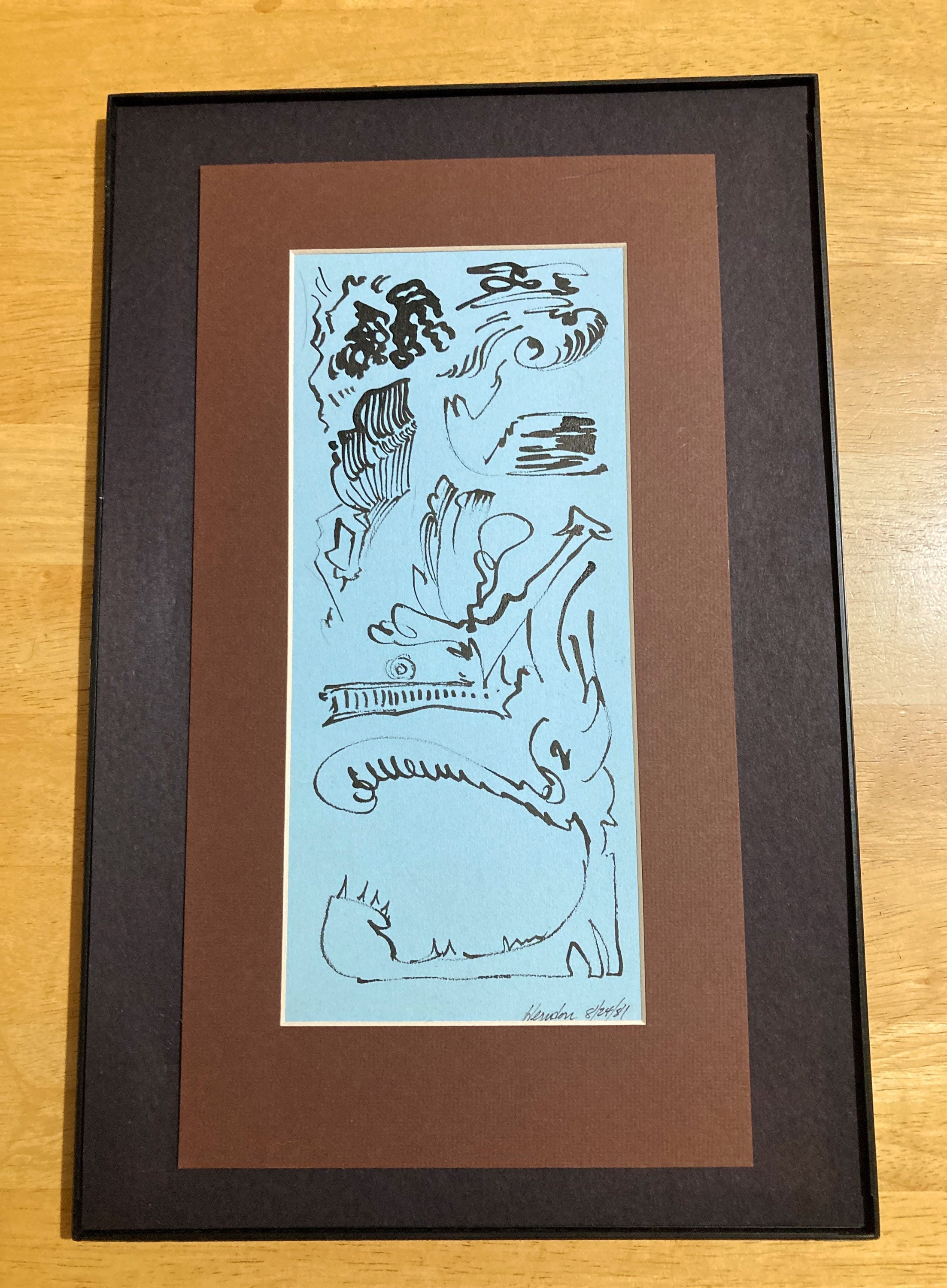 Original pen and ink drawing on matte board.