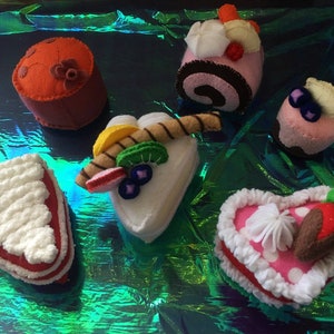 Zestaw do tortów filcowych, jedzenie z filcu, tort filcowy, dekoracja na imprezę, tort atrapa, tort sztuczny, zestaw tortów filcowych, tort sztuczny