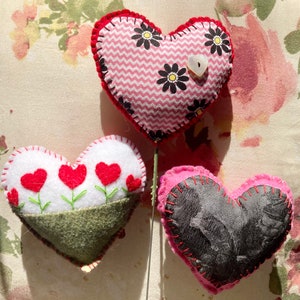 Felt Fabric Valentines Hearts