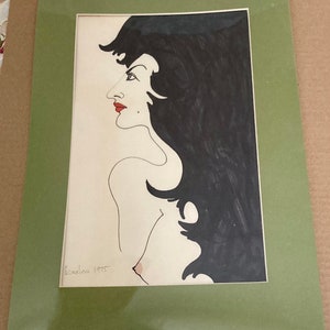Pen and Ink Marker Nude Portrait, by Kentucky Artist, Robert Herndon