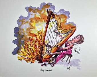 Three Symfunnies Harp greeting cards Harp from Hell