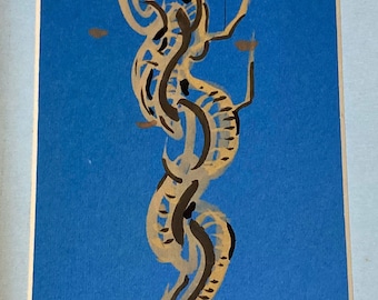 Original abstract watercolor tree