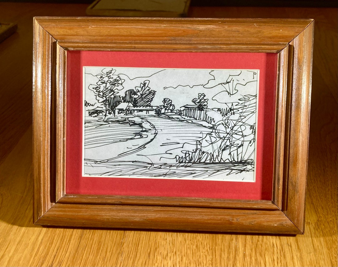 Original Pen and Ink Landscape Drawing - Etsy