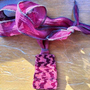 Red polymer clay pendant necklace
