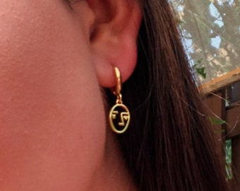 Juliana Abstract Face Earrings- Face Hoop Earrings Gold Plated Huggies Dainty Jewelry Dangle Face Earrings Abstract Huggies Hypoallergenic