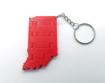 Indiana Hoosiers Keychain, Flexible 3D Printed Fidget