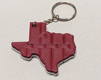 3D Printed Texas A&M Keychain, Aggie Colors, Fidget Zipper Pull