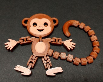 Cute Flexi Monkey, 3D Printed Fidget Toy