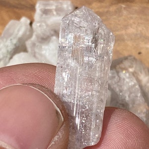 Danburite crystal pink various sizes gemstone quality collector decoration esoteric UV reaction gemmy minerals fossils collection rarity
