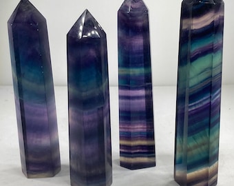 Fluorite rainbow colored large obelisk best quality collector's decoration rainbow fluorite display case collectibles decoration fossils minerals collection