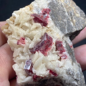 Cinnabar Cinnabarite crystals on dolomite matrix, best quality collector&#39;s rarity showcase wholesale decoration gift showcase museum Feng Shui