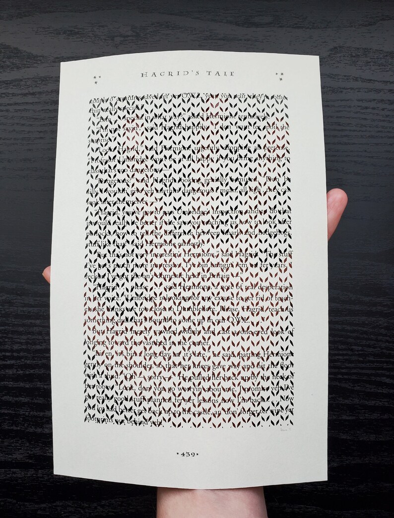 Harry Potter Book Page Stitches Art Collectibles Paper