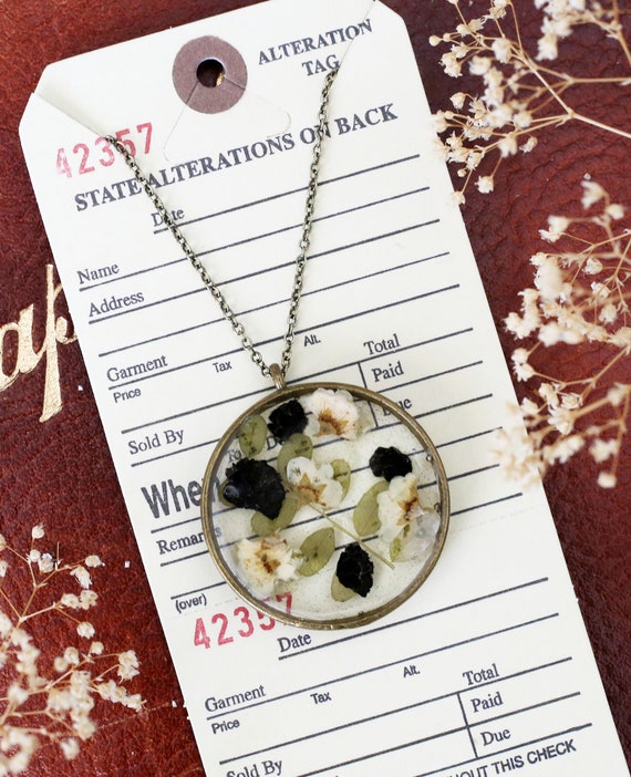 Floral Necklace | Real Pressed Flowers | Botanical Jewelry | Handmade Nature Jewelry | One of a Kind Gift