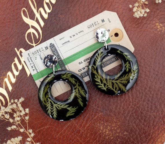 Unique Handmade Pressed Flower Earrings | Real Flowers in Resin | Botanical Jewelry | One Of A Kind Gift | Nature Lover