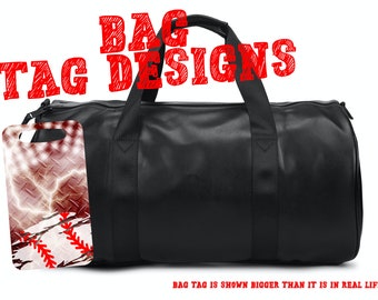 Baseball Bag Tag | Maroon Stadium Grunge |Sublimation Design Downloads | Sports Bag Tag