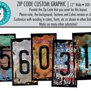 Custom Zip Code License Plate Art (Digital Download)
