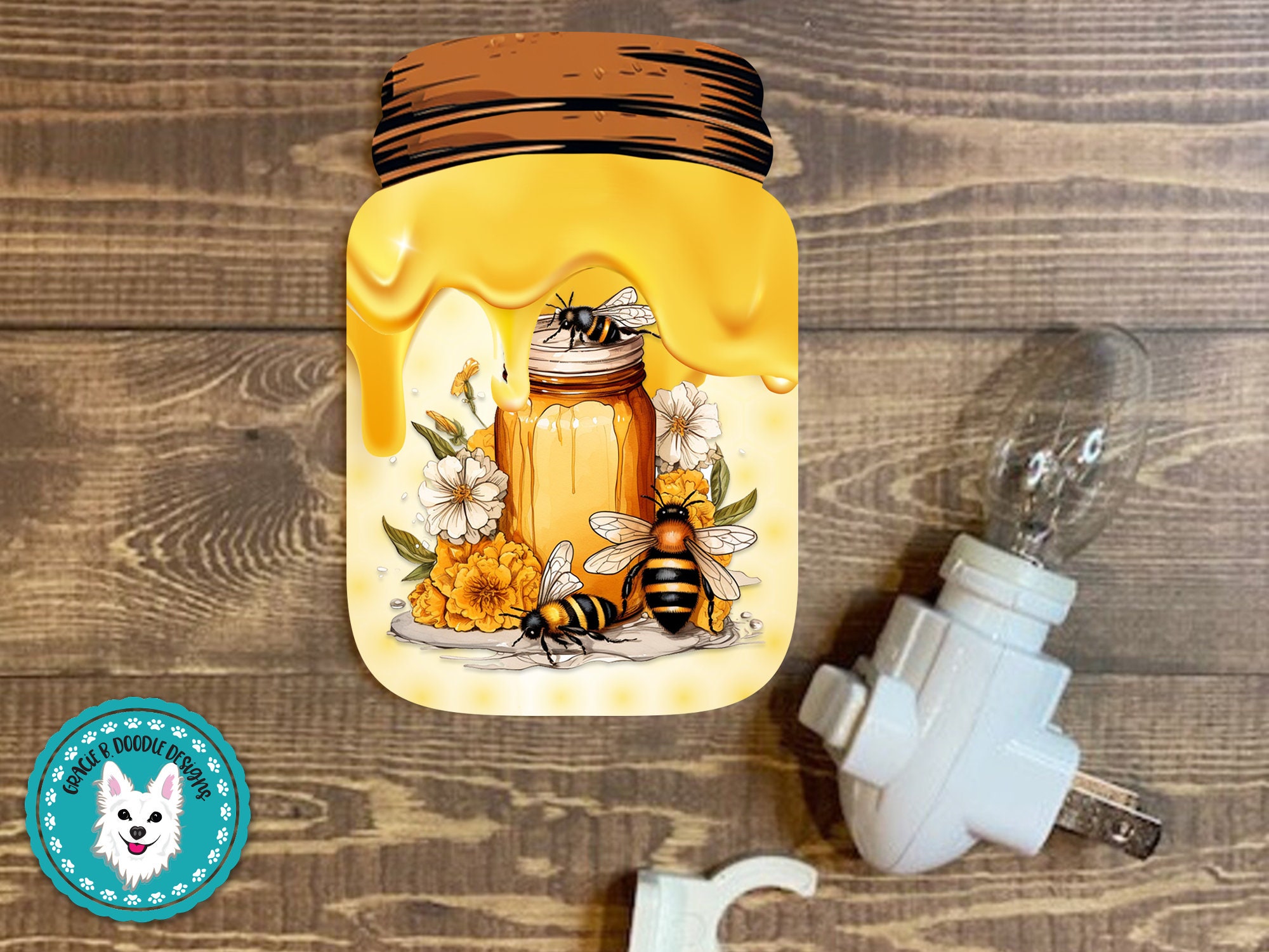 Mason Jar Bees and Honey Design: Sublimation Printing (Digital Download)