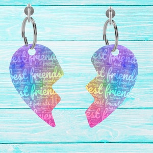 Beste vrienden aquarel sleutelhanger, sublimatiesjabloon