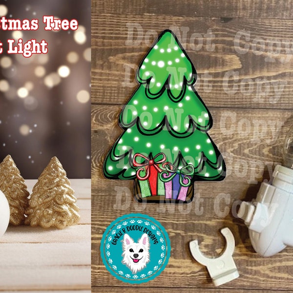 Christmas Tree Nightlight - White Lights | Sublimation | Digital Printing | Ornament | Night Light