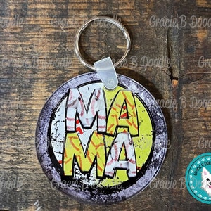 Baseball/Softball MAMA Keychain | Sublimation Template | Digital Download | High Resolution PNG