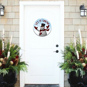 Let It Snow Door Hanger 12&quot; Round, Sublimation Template