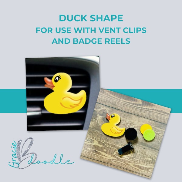 Duck Vent Clips & Badge Reels | Yellow Duck Design | Sub Template | High Res PNG