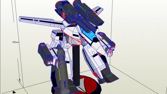 Robotech Macross Varitech Vf-1s Mod Guardian Papercraft Model - Etsy